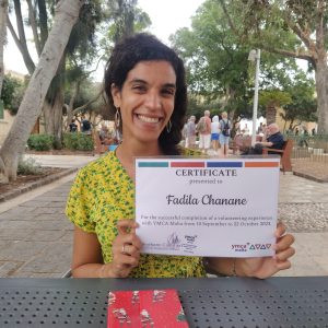 2023 Interns receive their certificate of participation from the YMCA Malta
