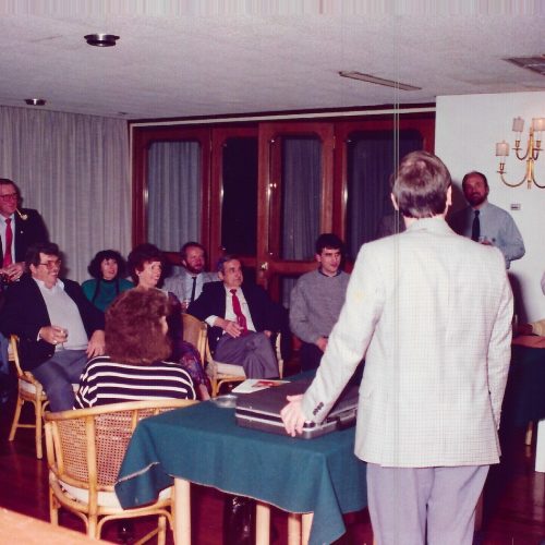 Mr. Slopianka hosts a meeting during his tour of Malta.