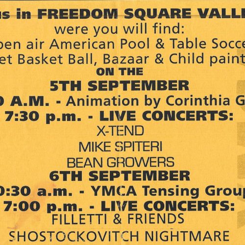 An invitation for a full day of creativity, with YMCA Ten Sing performing as the matinee.