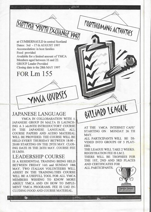 Detail of Y Do It, Volume 1, Issue 1. May 1997.