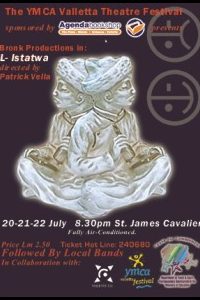 Original poster for 'L'Istatwa', part of the Theatre Festival during the 5th YMCA Valletta Festival.