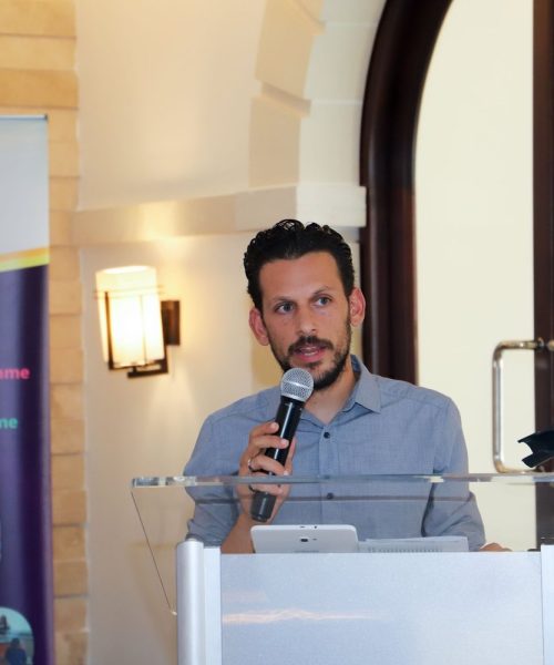 YMCA Malta CEO Anthony Camilleri speaks during the launch of 'Home is...'