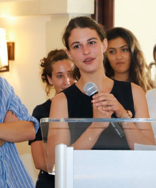 Head of Creativity Gwennaelle Viard speaks during the launch of 'Home is...'