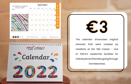 YMCA Malta creates a fundraiser calendar using artwork creating by the residents living at our shelter 'Dar Niki Cassar'.