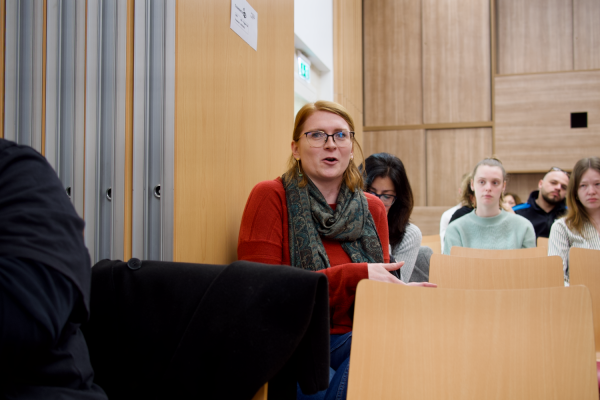 A guest takes the floor during the launch of HomeInclusRation at Valletta Design Cluster.